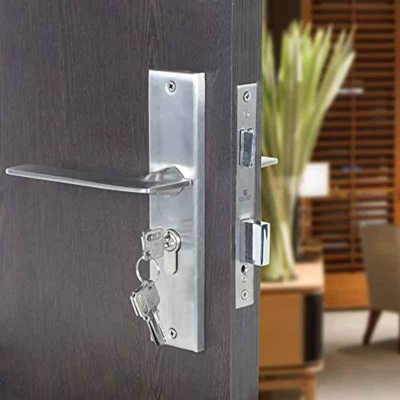 Voltizi 8 inch Stainless Steel 304 Cylindrical Plate Mortise Door Lock Handle Set with 3 Keys, BENTLEY-OSK