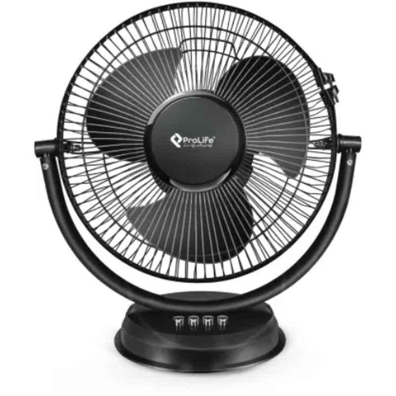 Prolife Storm Max 50W 2200rpm Black Ultra High Speed 3 Blade Table Fan, Sweep:330 mm