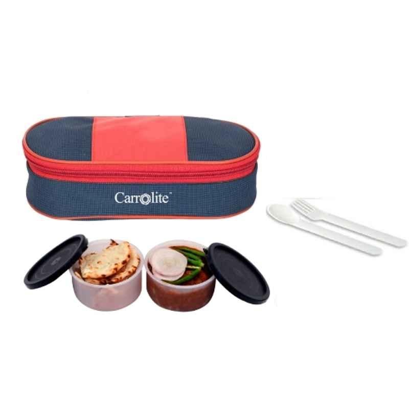 Carrolite 400ml Blue & Black Plastic Lunchbox, Black_P-13 (Pack of 3)