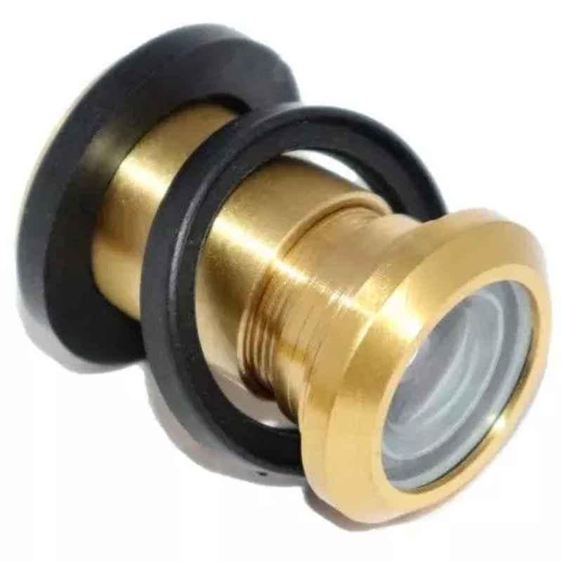 RiseOm 3 inch Brass Gold Yellow Finish 180 deg Viewing Angle Door Eye, RI-63WD-TR0T (Pack of 2)