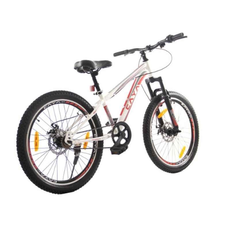 Caya Fueled-24 12.5 inch Steel Pearl Mettalic White Adult Cycle, Tyre Size: 24 inch