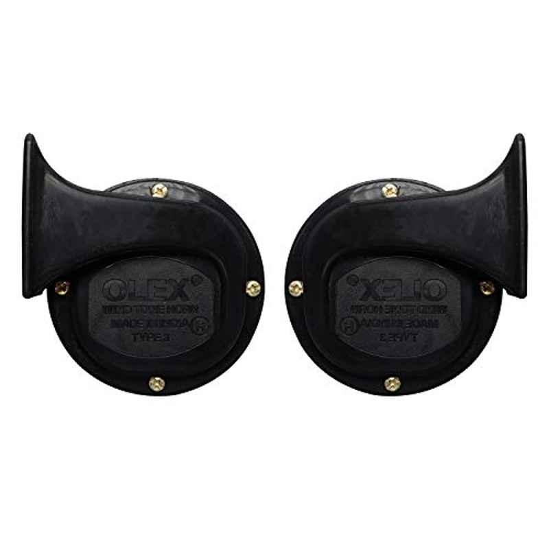AllExtreme Shon Windtone Horn Bike & Car Horns Super Loud Sound Air Siren (12V, Black & gold), (Pack of 2)