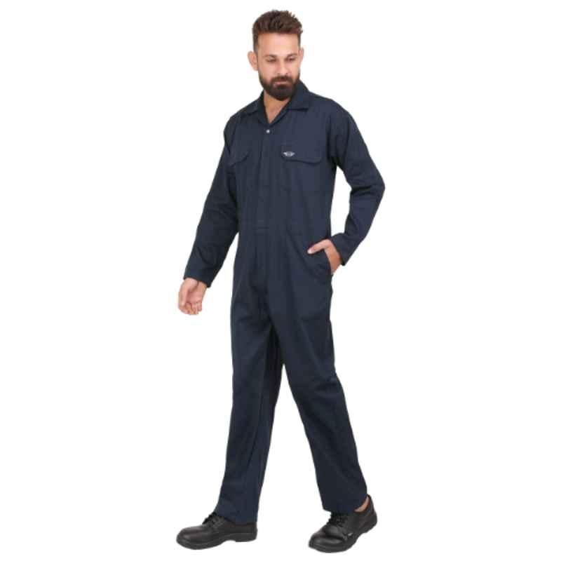 Club Twenty One Workwear Austin Cotton Navy Blue Safety Coverall, 2001, Size: L (Pack of 3)