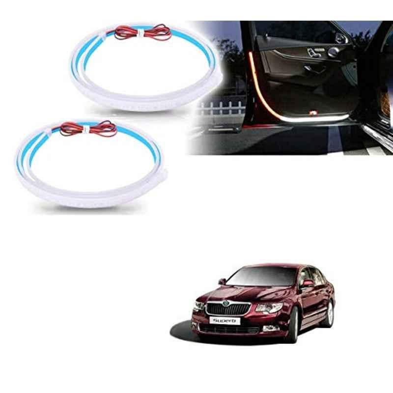 Kozdiko 2 Pcs 120cm Car Door Opening Warning LED Strips Safety Light Set for Skoda Superb