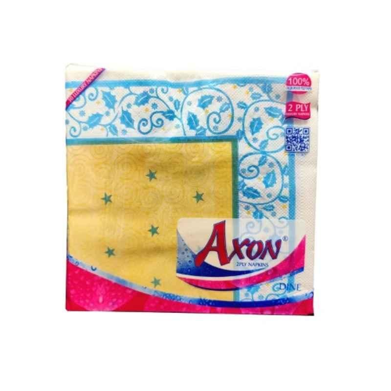 Axon Dine 50 Pcs 40x40cm 2 Ply Type-B Printed Tissue Paper Napkin Packet, ADPF-B-3 (Pack of 3)