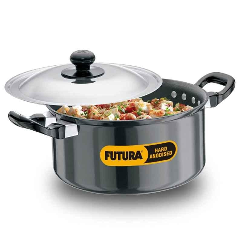 Hawkins Futura 2.25L 18cm Hard Anodised Cook n Serve Stewpot with Lid, AST 225