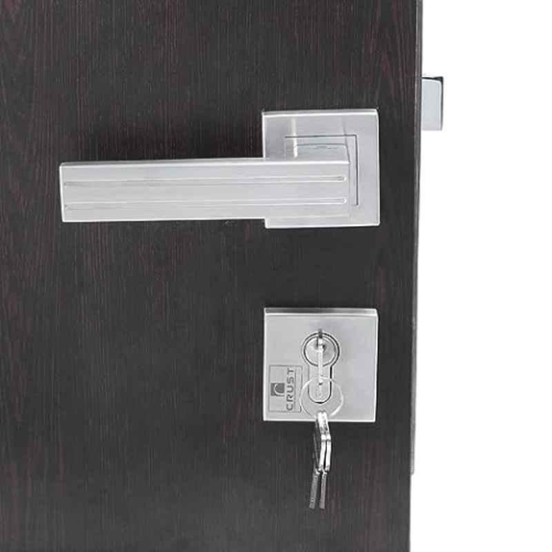 Homexpert Rose Altroz-R-OSK 60mm Stainless Steel Silver One Side Key Mortise Door Lock Set