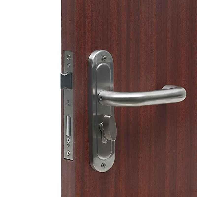 Saze â€ŽStainless Steel Matt Satin Finish Round Plate Mortise Door Lock, MG1103