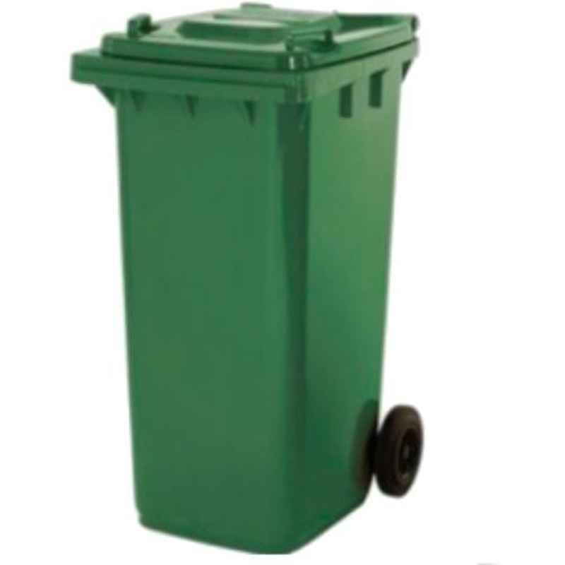 Delta Solutions 110L Plastic Green Litter Dome Dustbin (Pack of 2)