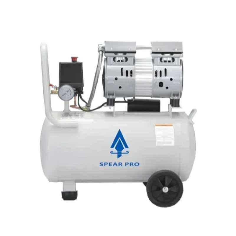 Spear 1HP 8 Litre Oil Free Sound Less Copper Coil With 8 Bar Pressure Air Compressor