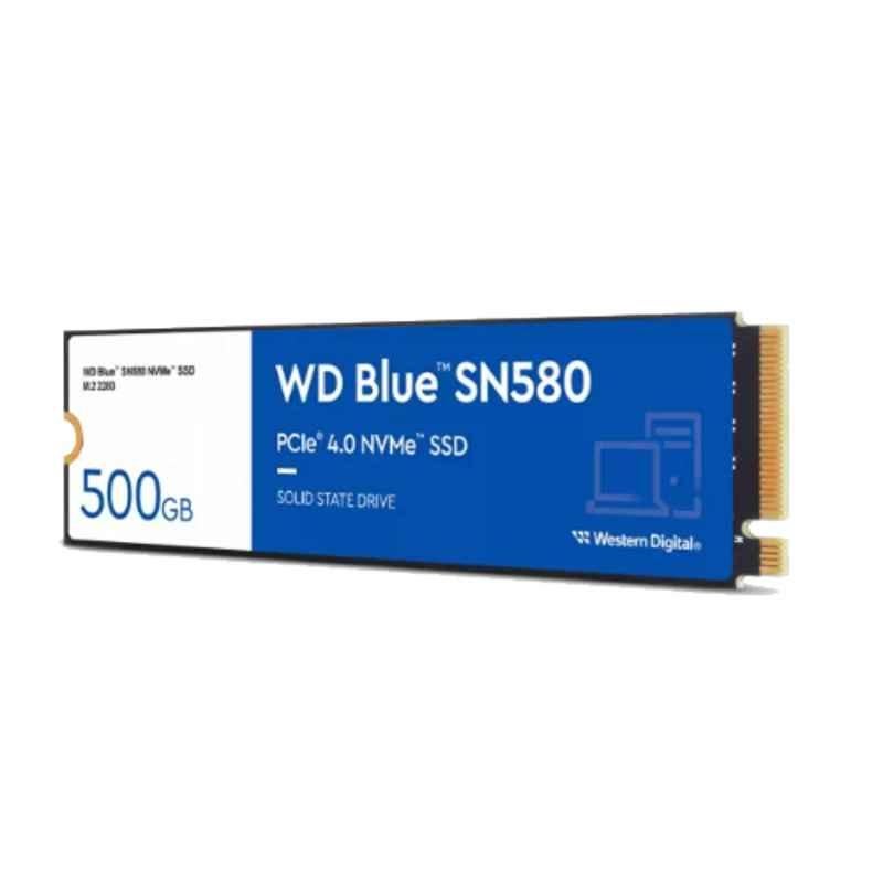WD SN580 500GB PCIe Gen 4.0 NVMe Blue Solid State Drive, WDS500G3B0E
