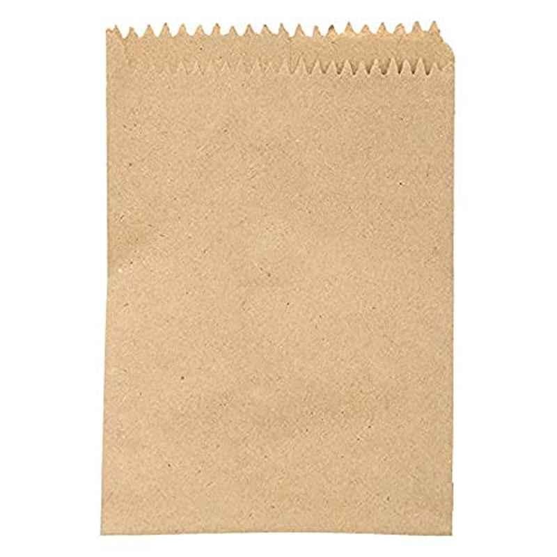PRB Bags TO-7Q6X-P3FF Brown Eco Friendly Disposable Kraft Paper Pouch for Food (Pack of 100)
