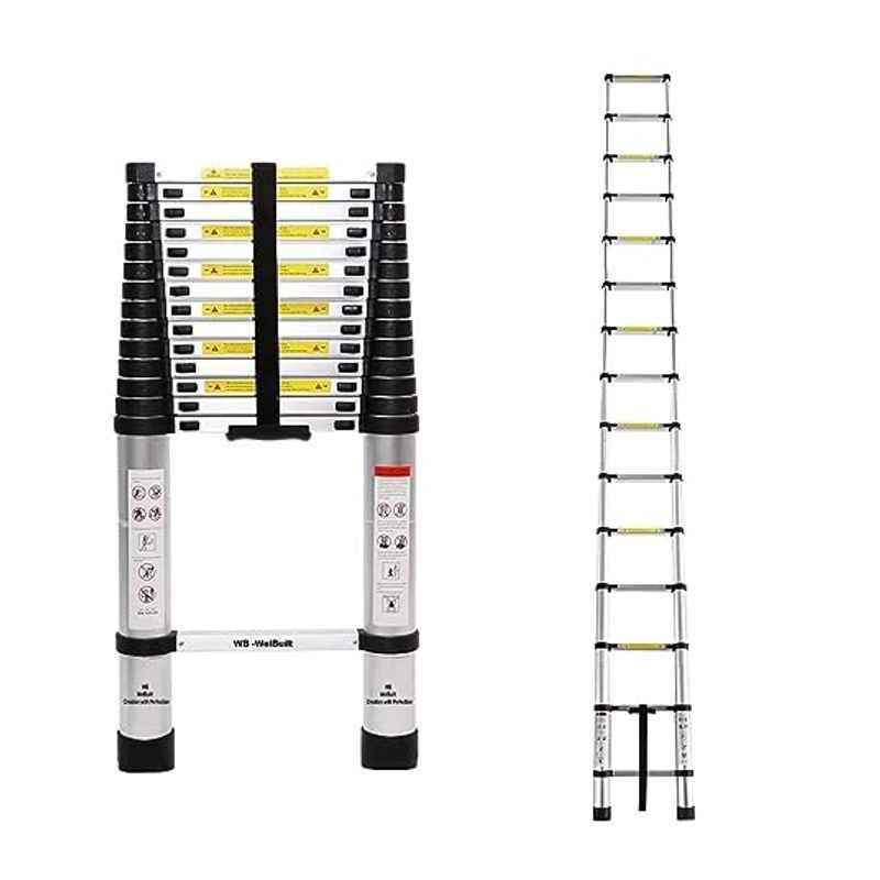 Welbuilt 150kg 15 Step Aluminium Multipurpose & Portable Telescopic Ladder with 4.4m Extended Height