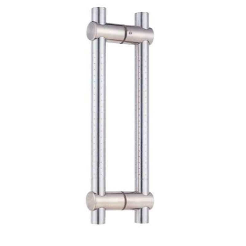 Smart Shophar 2 Pcs 10 inch Stainless Steel Fargo Glass Door Pipe Pull Handle Set, 73011-PPHF-NS10 (Pack of 3)