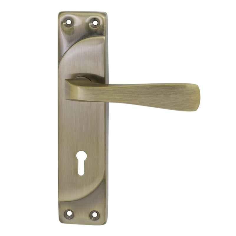S&A Home Decor 7 inch Iron & Brass Glossy Antique Finish Mortise Door Lock Set with 3 Keys, 106-BA