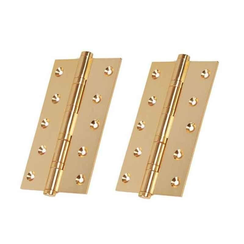 Smart Shophar 6x1.5x3 inch Brass Gold Bearing Hinge, SHA10HG-BEAR-GL6X1.5X3-P2 (Pack of 2)