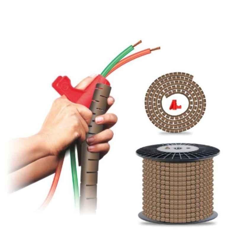 Noveau Safe-T-1ST 22mm 10m Virgin HDPE Metallic Brown Cable Zipper, NSFZ22MB0010