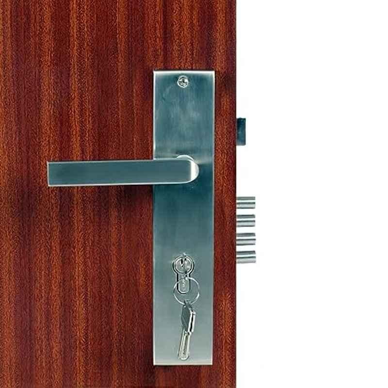 Handle Waala MG201 10 inch 60mm Stainless Steel Satin Finish Cylindrical Plate Both Side Key Mortise Door Lock Set