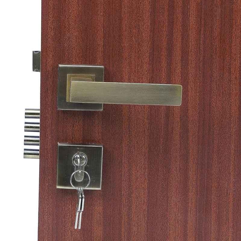 Handle Waala Rose LB-10003 60mm Stainless Steel Antique Brass Finish Both Side Key Mortise Door Lock Set