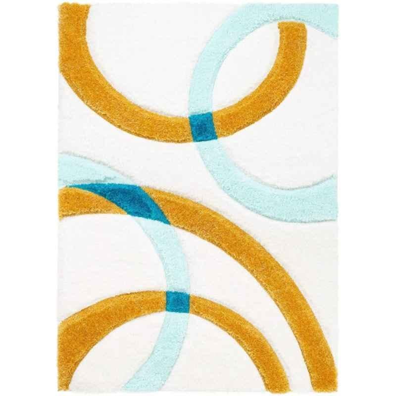 Carpetify 3x5ft Multicolor Modern Geometric 3D Textured Thick & Soft Shaggy Fur Rug Carpet, 0928Z2U4AU4