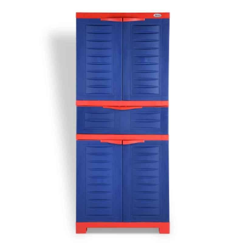 Supreme Fusion-2 MDR 1 Plastic Coke Red & Blue Multipurpose Cupboard with 1 Sliding Drawer Storage, Fusion02MDR1-RB