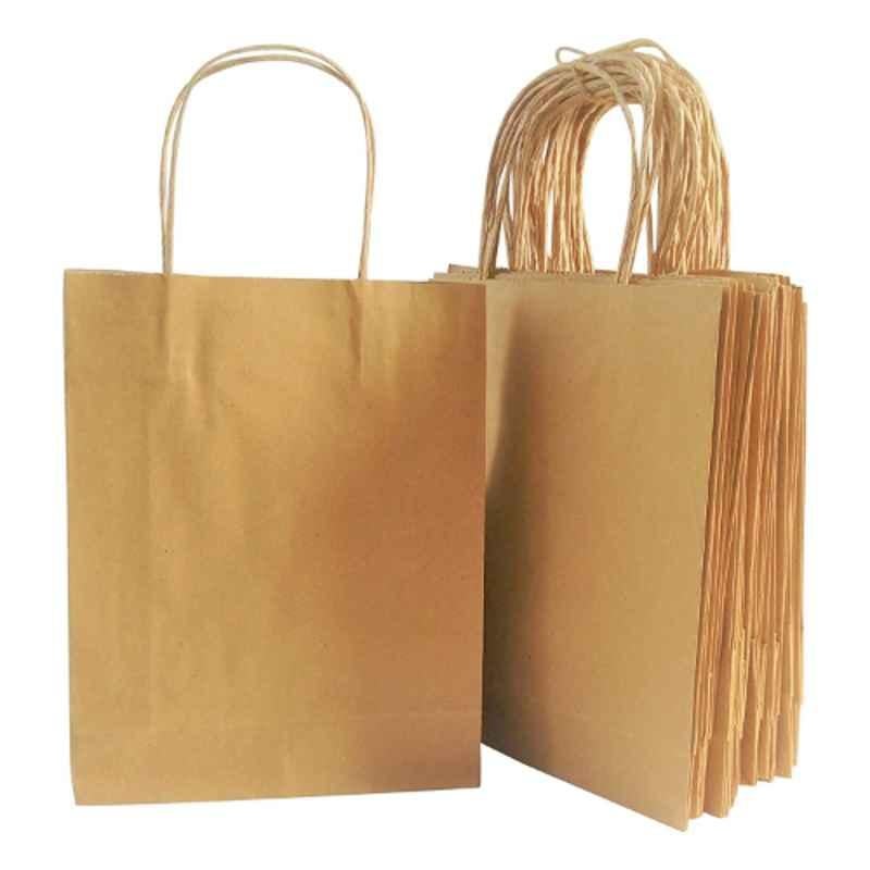 PRB Bags SRB-002 Brown Paper Carry Bag (Pack of 10)