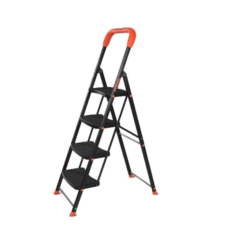 Bathla Ascend 4 Step Alloy Steel Orange & Black Heavy Duty Ladder, 4ASL-OB
