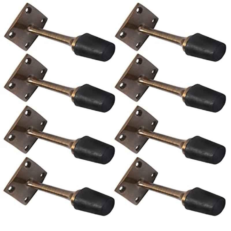 Screwtight 3 inch Zinc Antique Brass Wall Mounted Door Stopper, Z230101A-8 (Pack of 8)