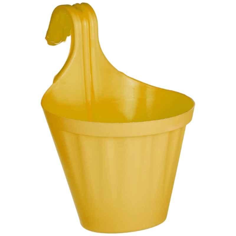 Gardens Need 25x21x28cm 100% Virgin Plastic Yellow Hanging Planter, (Pack of 5)