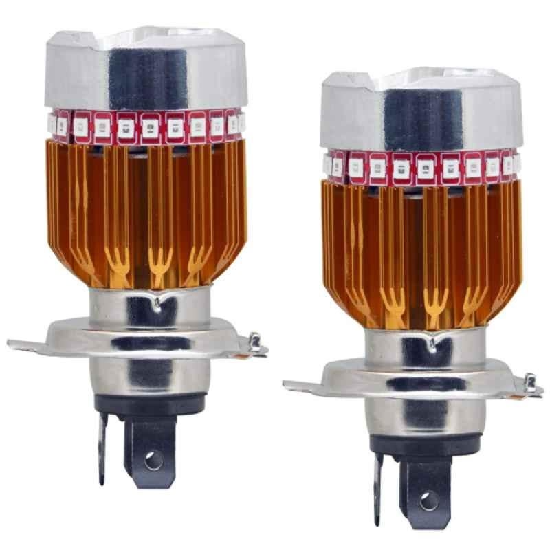 AllExtreme EX3MHF2 30W Red & Blue High Intensity H4 LED Headlight Kit with 3 Mode Angel Eyes