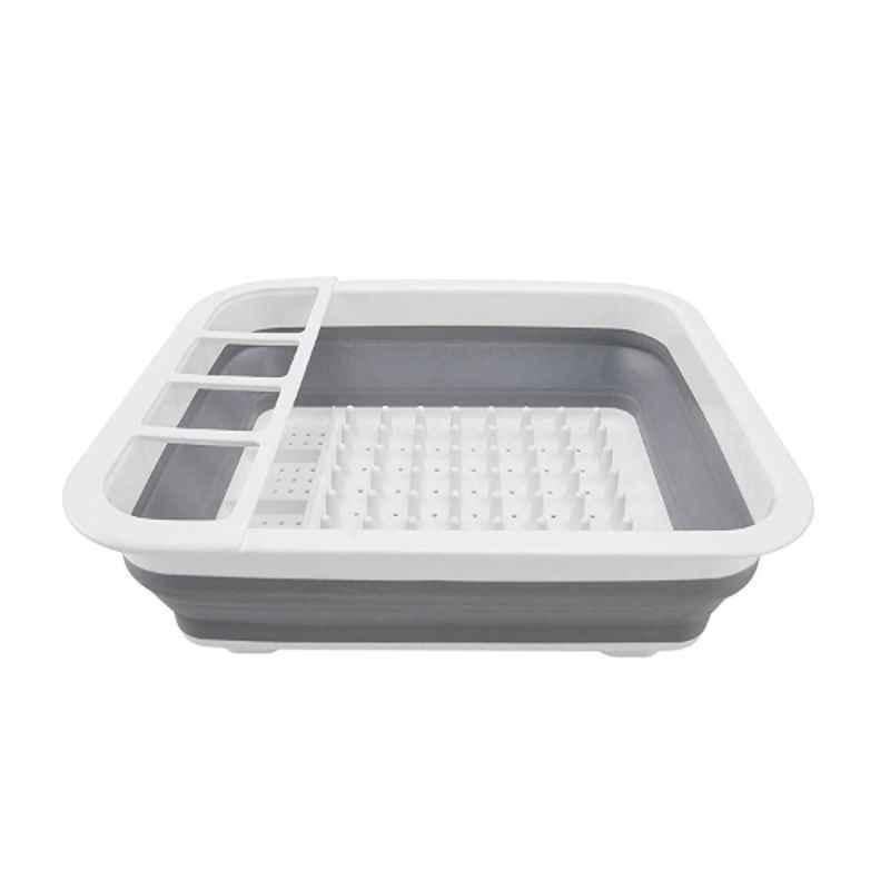 DeoDap 0804 Collapsible Folding Silicone Dish Drying Drainer Rack