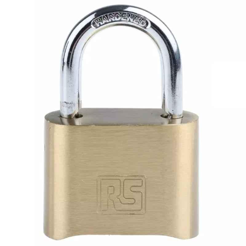 RS Pro 7x53mm Combination Weatherproof Brass Combination Padlock, 8274414