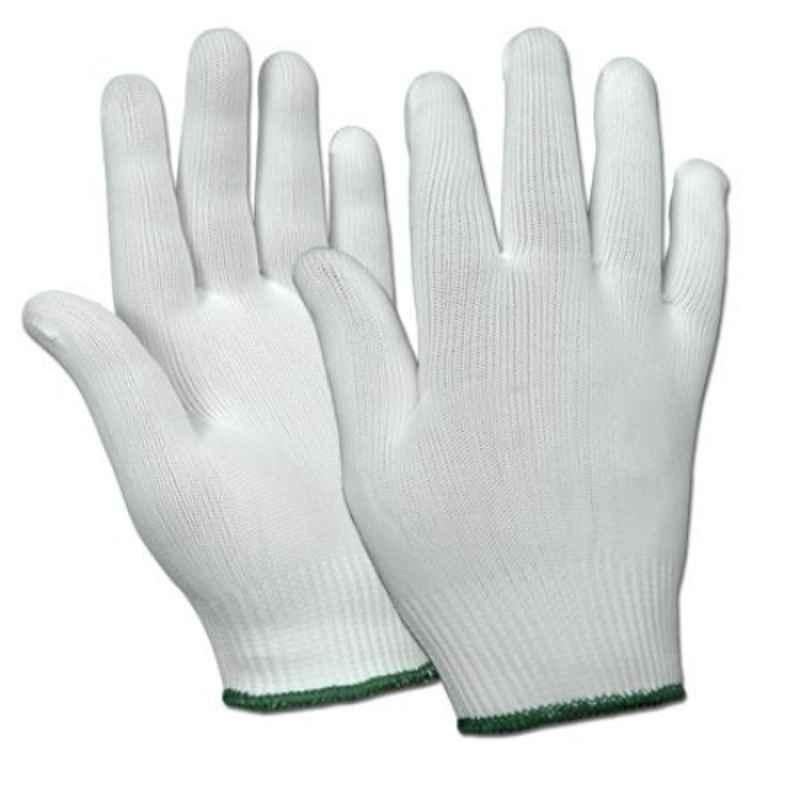 Mastership 10 inch Nylon White Safety Hand Gloves (Pack of 220)
