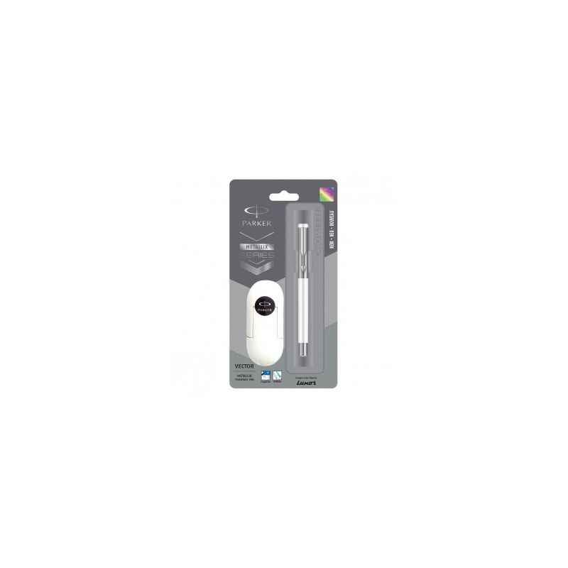 Parker Vector Metallix White Fine Nib Fountain Pen, 9000023207