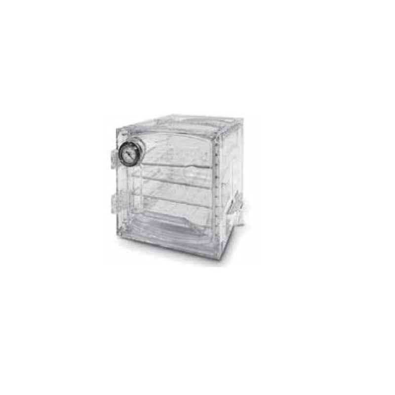 Abdos 45L Amber Vacuum Gauge Cubic Desiccator, E11616 A