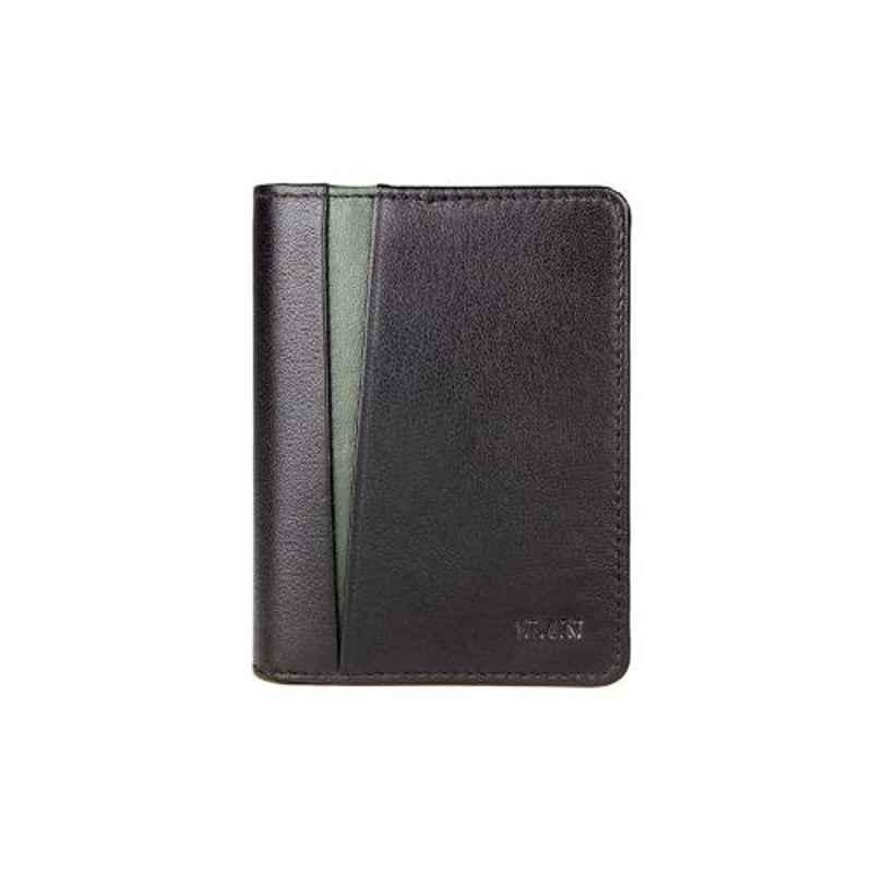 Elan 7 Slots Black Business Card Holder with Flap, EX-4228-BL