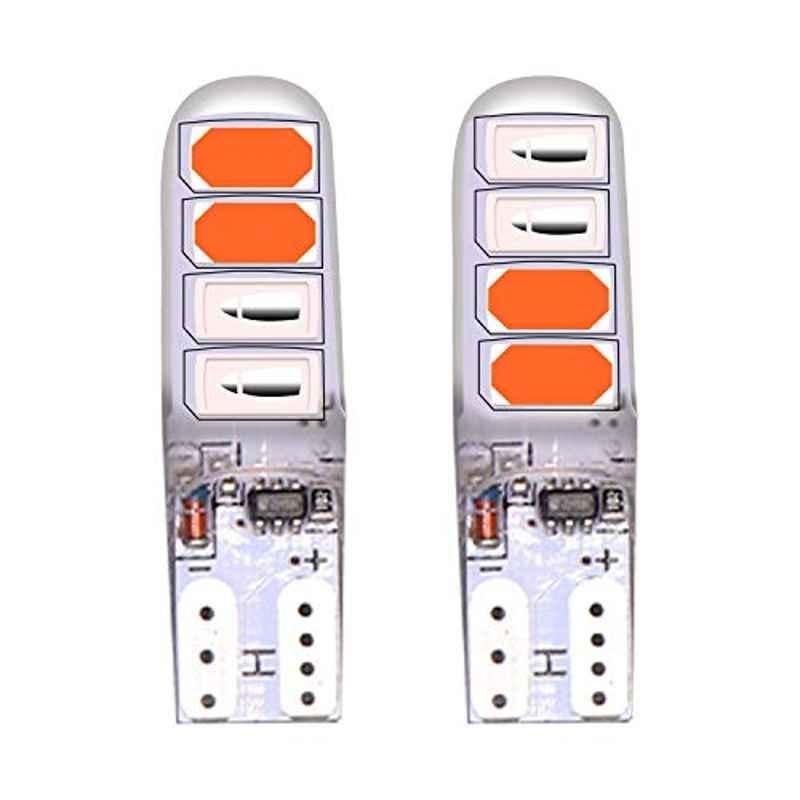 AllExtreme Ex10Rp2 Universal T10 Led Parking Light Super Bright Interior Pilot License Plate Dome Indicator Lamp Bulb For Car Bike And Motorcycle (1W, Red & Pink), (Pack of 2)