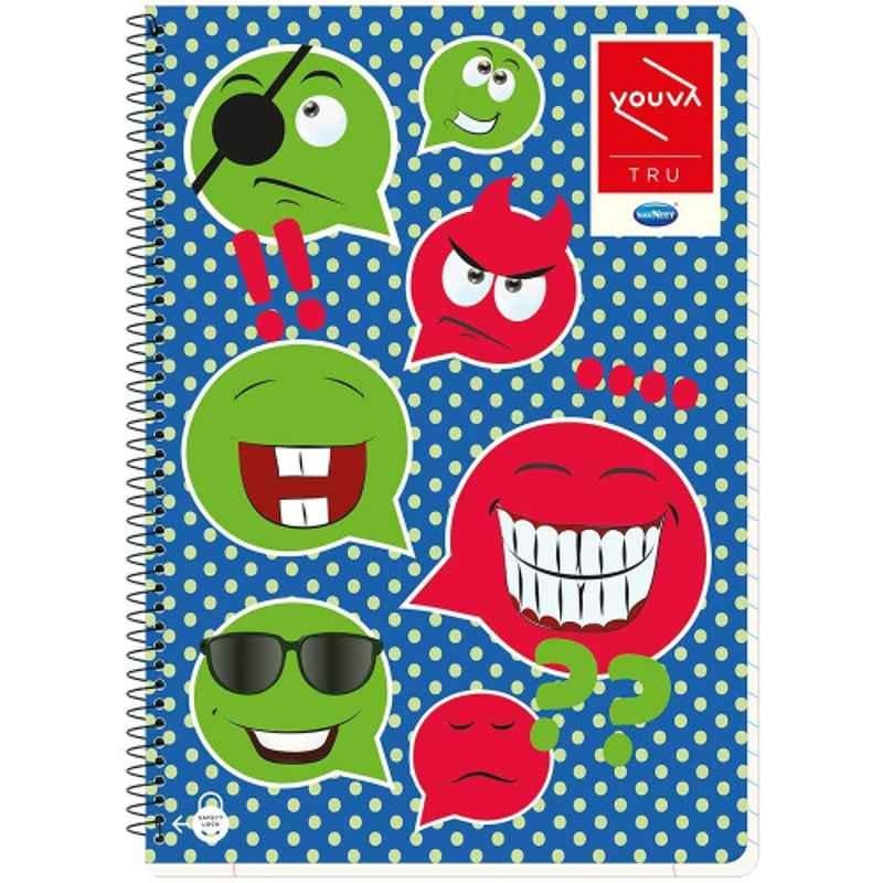 Navneet Youva A4 172 Pages Assorted Design Unruled Spiral Notebook, 23675 (Pack of 3)