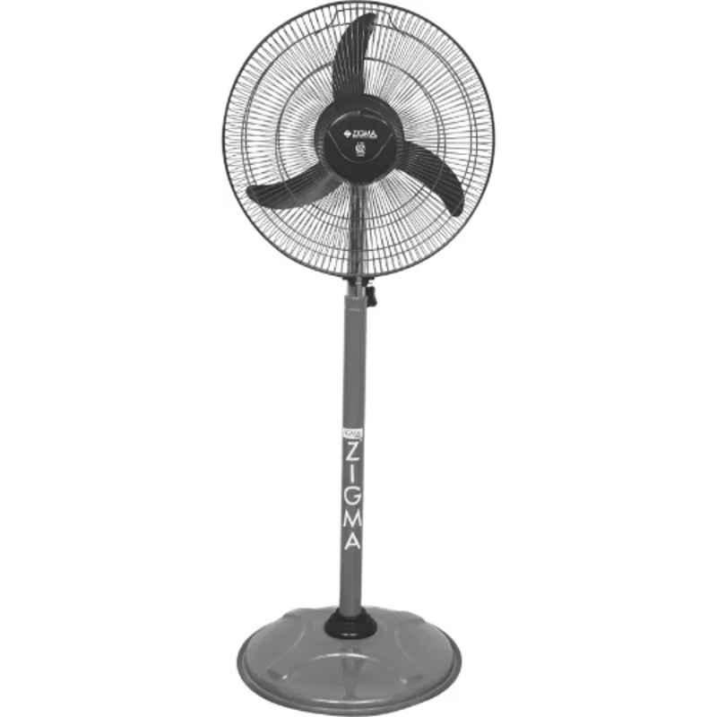 Zigma 1625 ISI 50W Black 3 Blade Ultra High Speed Pedestal Fan, Sweep: 400 mm