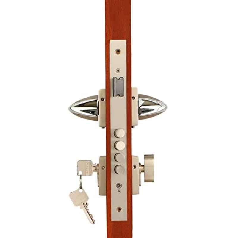 Voltizi 70mm â€ŽZinc â€ŽSatin Finish Rose Mortise Door Lock Set for Main Door, CRZ017