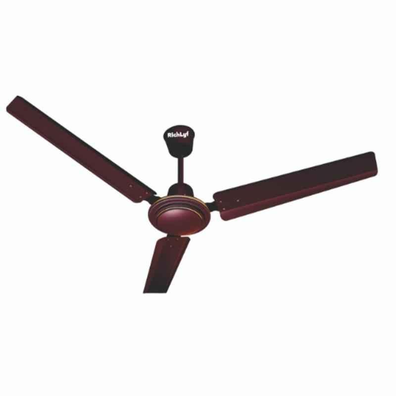 RichLyf R1 50W 5 Star Glossy Brown Ceiling Fan, Sweep: 1200 mm
