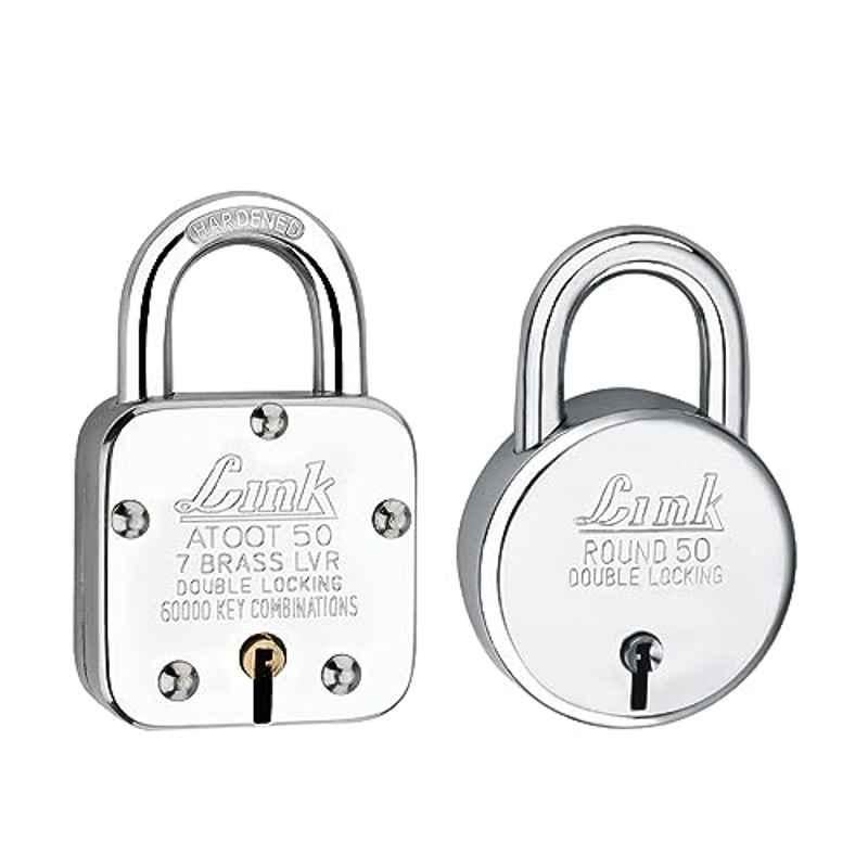 Link 40mm 5 Lever Stainless Steel Double Locking Padlock with 50mm Round Padlock Free, Atoot 40