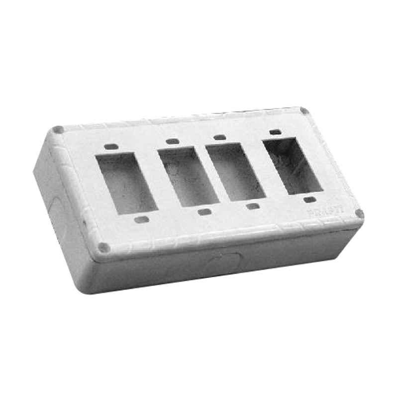 Boxy PVC White 4 Way Non Modular Gang Box (Pack of 6)