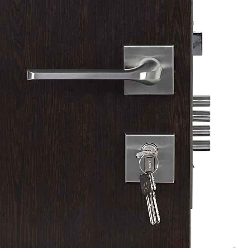 Homexpert Rose Bullet-R-BSK 60mm Stainless Steel Silver Both Side Key Mortise Door Lock Set