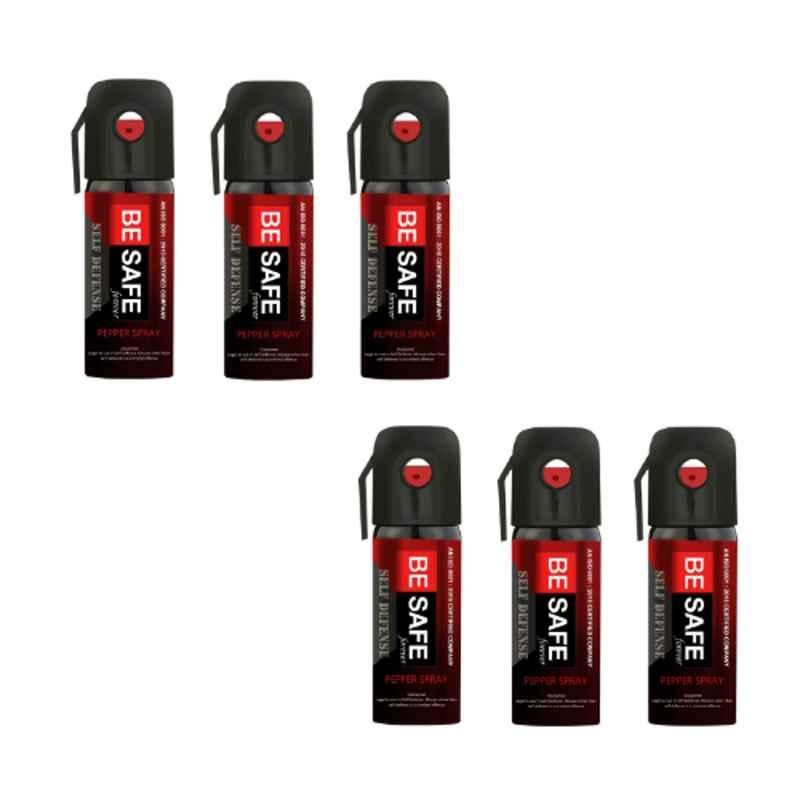 Besafe Forever 60ml Black Max Protection Self Defense Pepper Spray, BE-BPS-601 (Pack of 6)