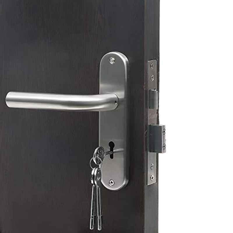 Handle Waala MG-1106 8 inch Stainless Steel Silver Round Ky Plate Mortise Door Lock Set
