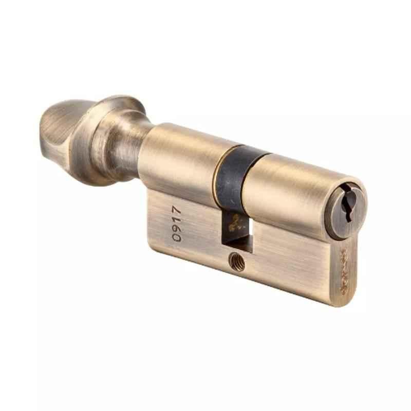 Dorset CL 107 PT 70mm Stainless Steel Antique Brass Finish Euro Profile Pin Cylinder Lock (Pack of 3)