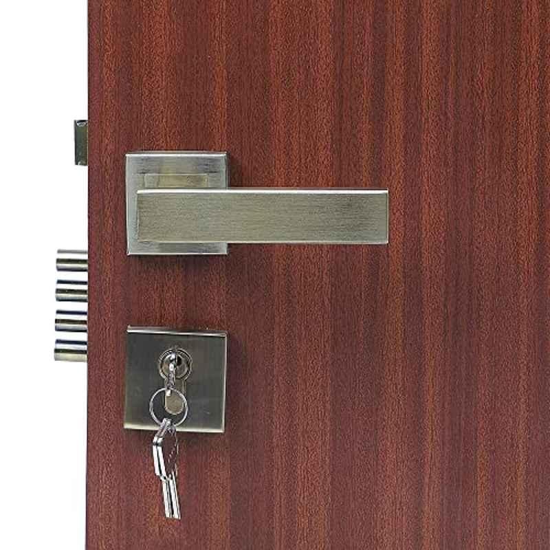 Homexpert Rose LB-1007 Stainless Steel Antique Brass Finish Cylindrical Plate Both Side Key Mortise Door Lock Set
