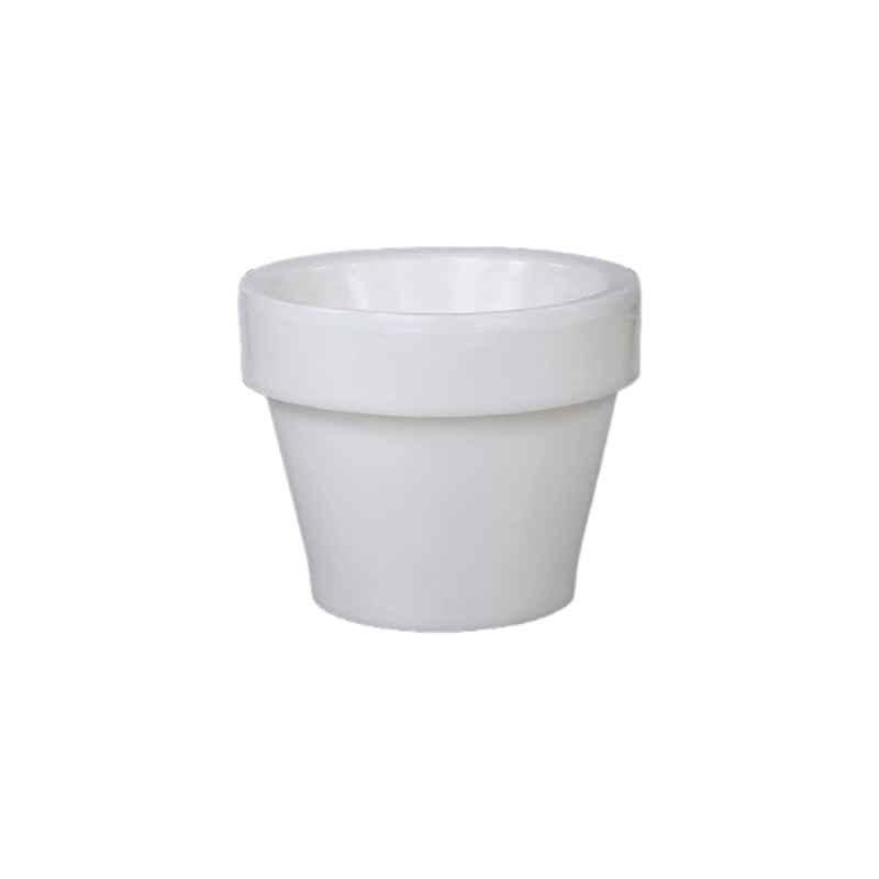 Blume Curvada 10 inch Natural Plastic Round Polished Finish Flower Pot with LED, CR-IL-XS-NTR