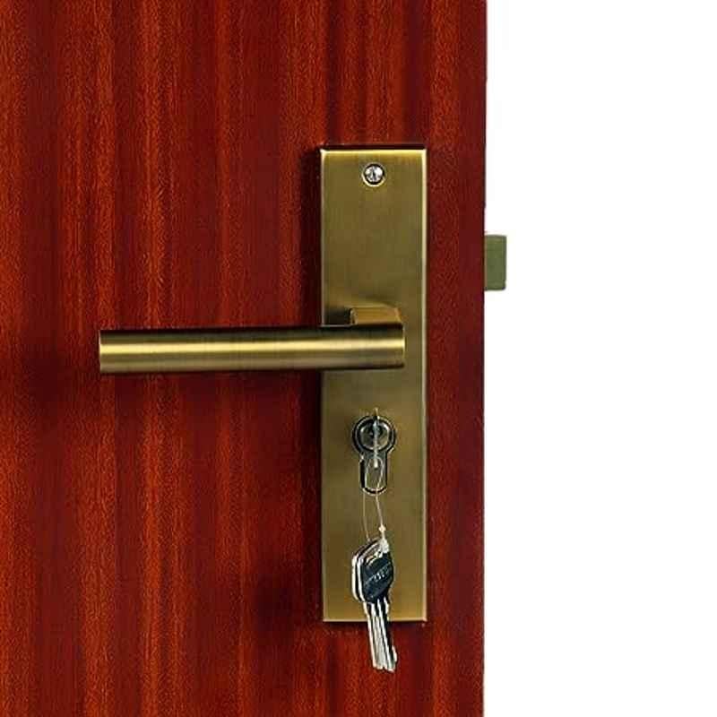 Handle Waala MG301 8 inch 60mm Stainless Steel Antique Brass Finish Cylindrical Plate One Side Key Mortise Door Lock Set